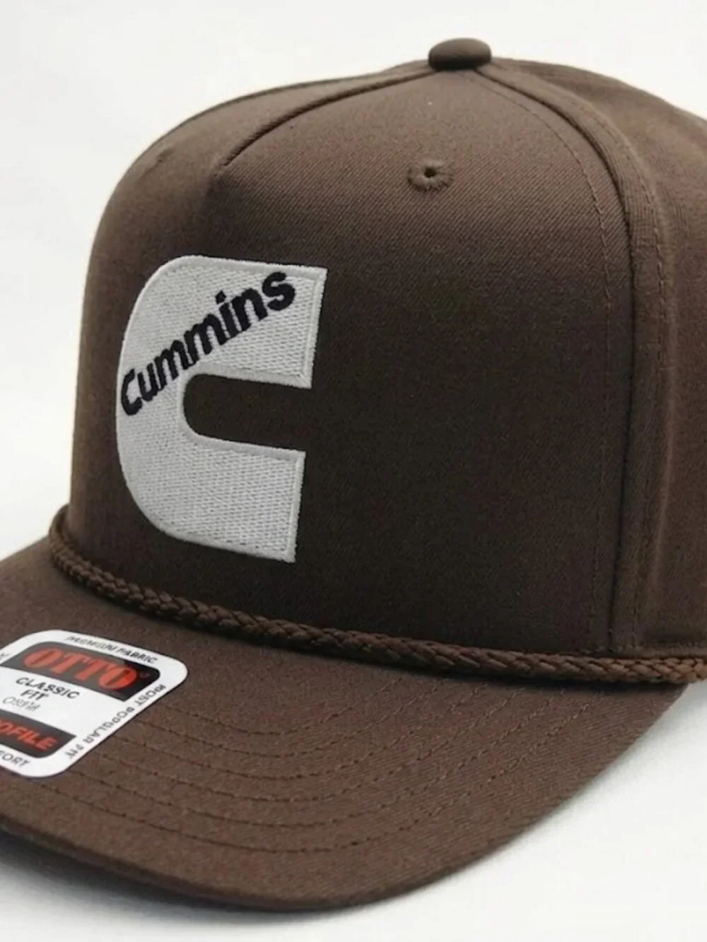 Cummins Diesel Turbo Logo Embroidered Brown OTTO Rope Hat Snapback Cap New Engin